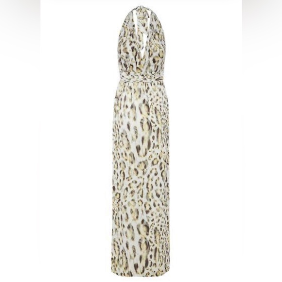 Sheike Untamed Maxi Halter Slit Wrap Dress in animal print - Picture 4 of 10